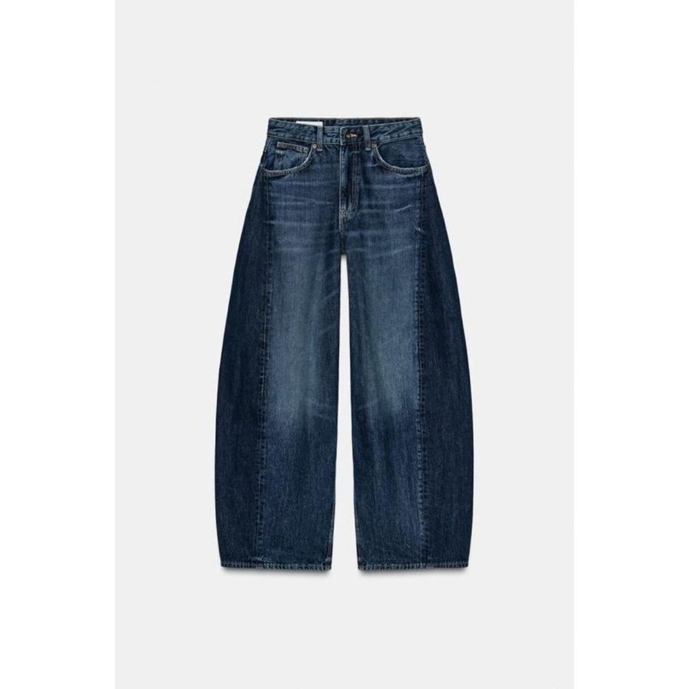 ZARA HIGH-WAIST TRF OVERSIZE BALLOON JEANS